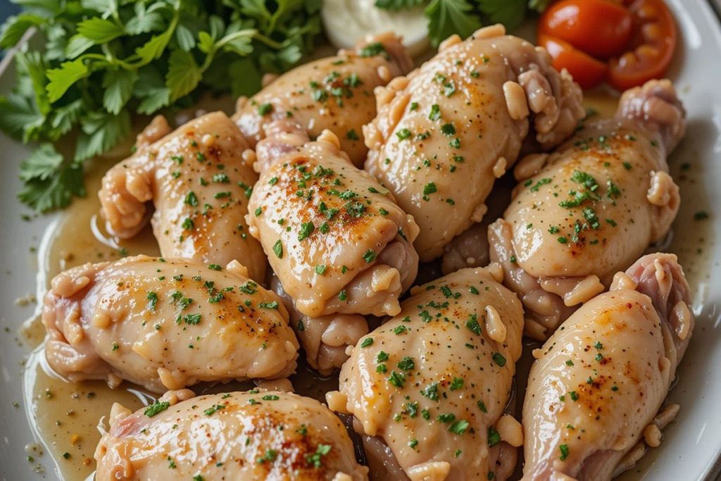 Preparing chicken wings for baking with fresh ingredients