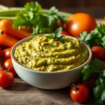 Fresh guacamole with vegetables for weight loss