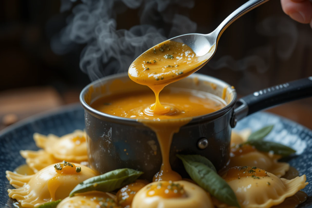 Brown butter sauce for lobster ravioli