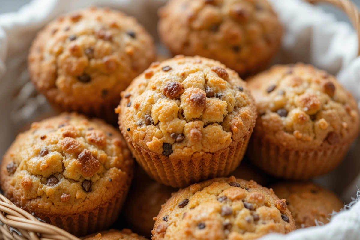 A basket of freshly baked breakfast muffins