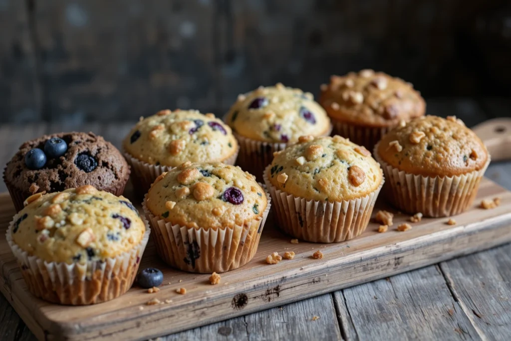 Assortment of sweet and savory breakfast muffins