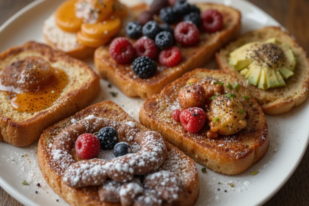 Different topping ideas for French toast without eggs